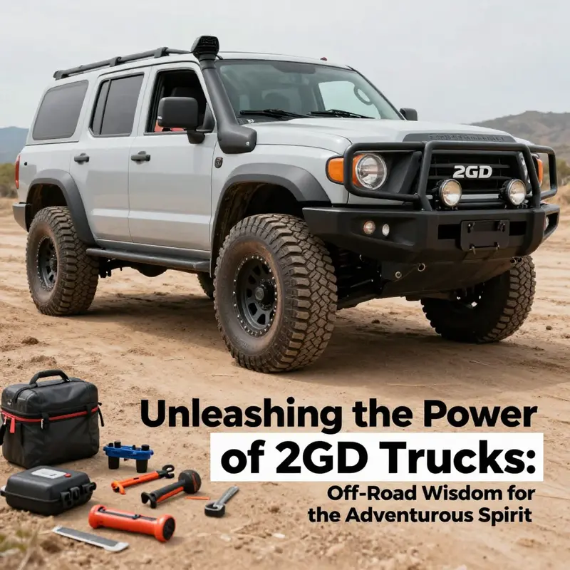 A 2WD truck struggling on a rocky path, highlighting its limitations in off-road conditions.