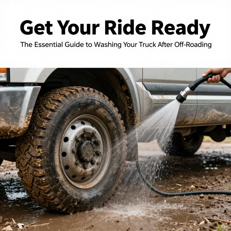 An off-road truck showcases the aftermath of an adventurous day, highlighting the need for immediate cleaning.