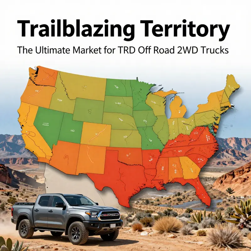 Mapping the strongest sales regions for TRD Off Road 2WD trucks across the United States.