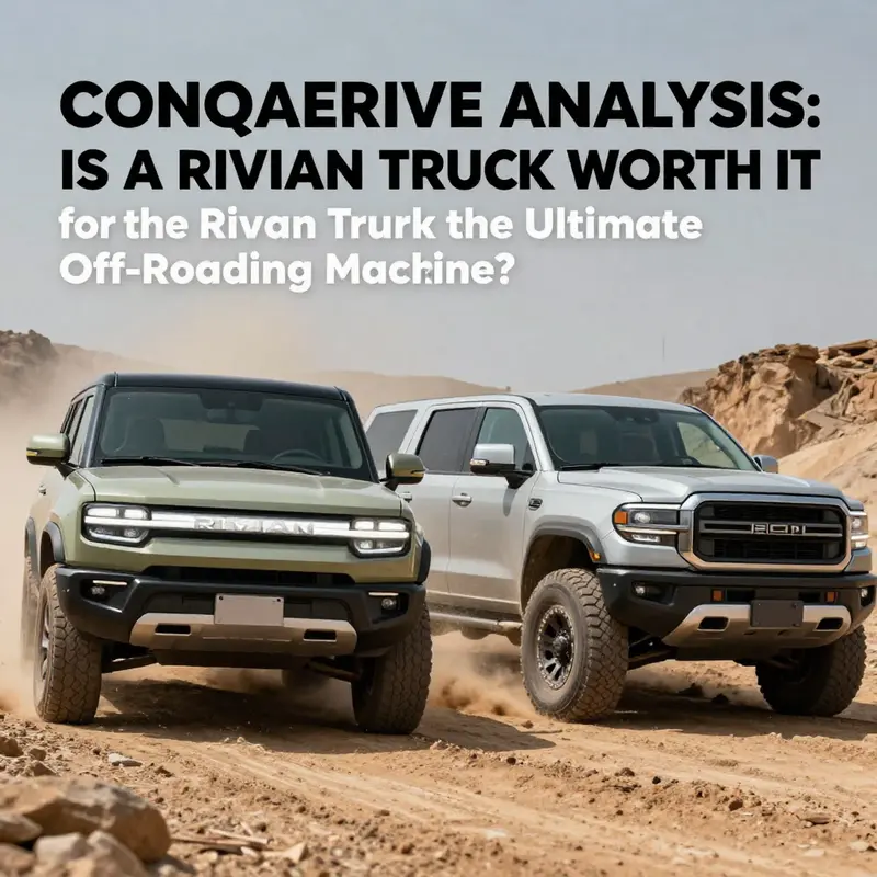 The Rivian R1T conquering challenging rocky terrains, a testament to its off-road merits.