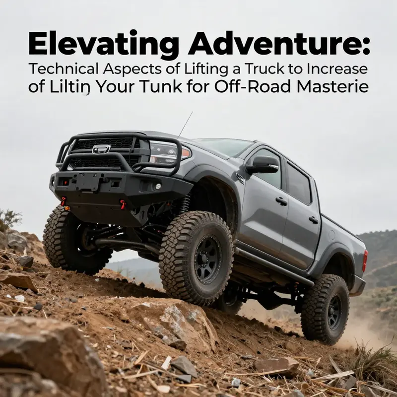 A truck with a lifted suspension conquers challenging terrain, highlighting the benefits of increased ground clearance.