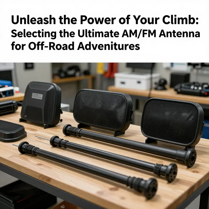 Durability is key; this image illustrates an off-road antenna’s rugged build withstanding harsh conditions.