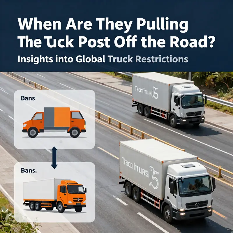 Signage clarifying truck restrictions in a busy Beijing area.