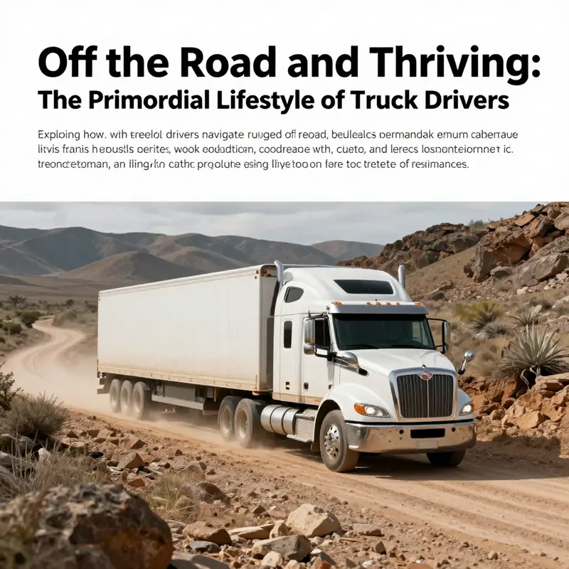 A truck driving through a rough landscape, representing the dynamic journey of truck drivers living off-road.