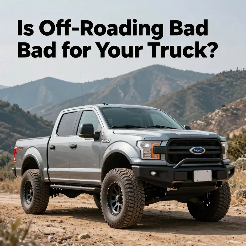 Ford F-150 navigating rugged terrain, illustrating the potential damages of off-roading.