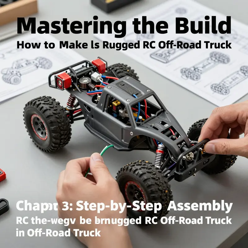 Blueprints and design elements forming the foundation of a durable RC off-road truck build.