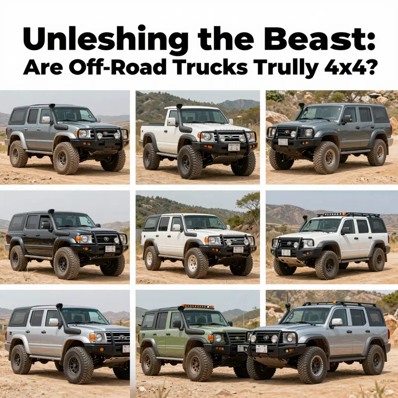 Off-road truck demonstrating its 4×4 system’s prowess on muddy terrain.