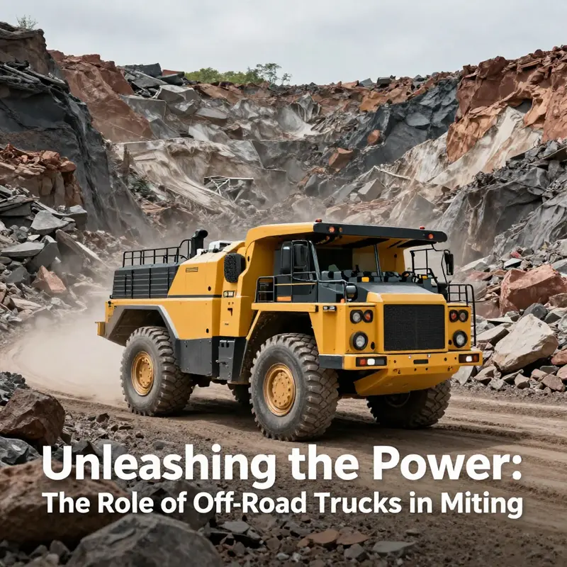 An off-road truck in action in an open-pit mine, illustrating its key role in transporting materials.
