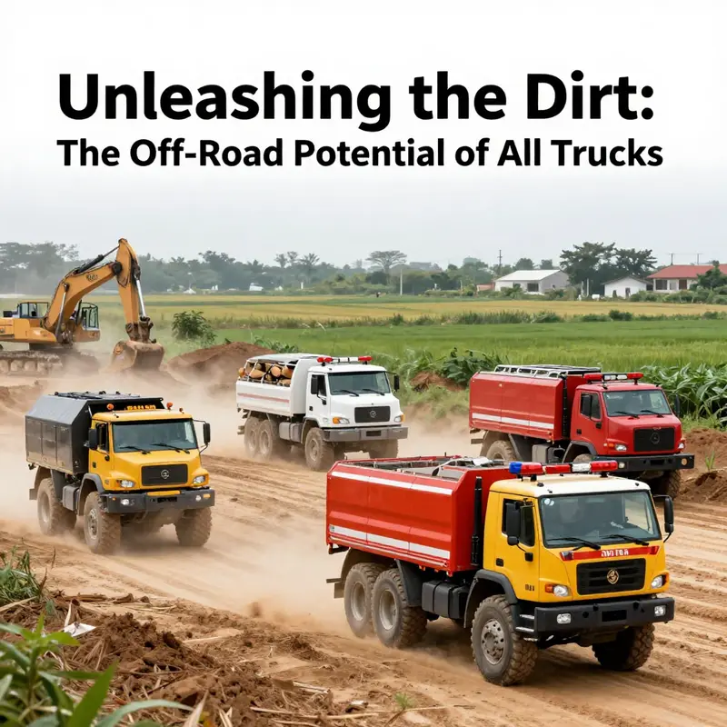 Trucks of various types designed for both on-road and off-road capabilities.