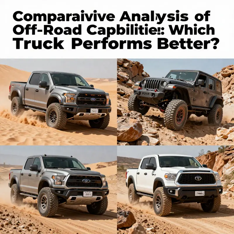 A head-to-head comparison of the off-road capabilities of the Ford F-150 Raptor, Jeep Wrangler Rubicon, and Toyota Tundra TRD Pro.
