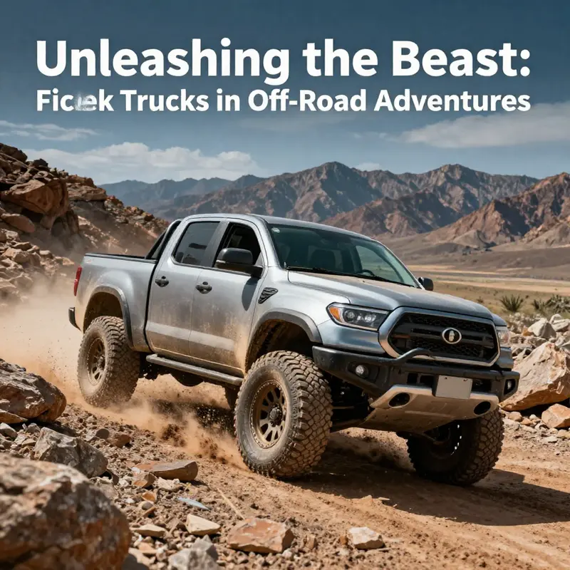 A pickup truck expertly navigating rocky terrains, highlighting its off-road capabilities.