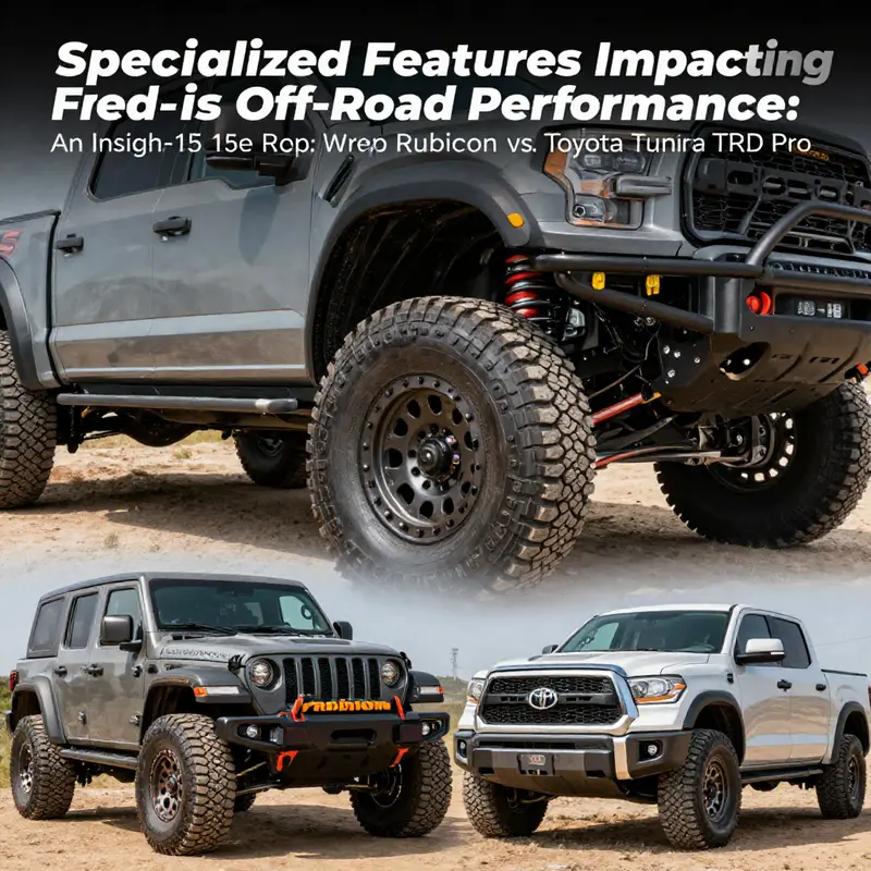 A head-to-head comparison of the off-road capabilities of the Ford F-150 Raptor, Jeep Wrangler Rubicon, and Toyota Tundra TRD Pro.