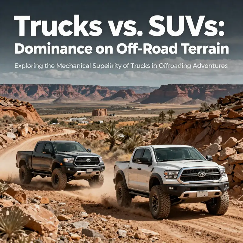 Trucks traversing beautiful off-road landscapes, highlighting their capabilities and versatility.