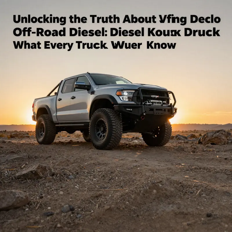 A striking off-road truck navigating rugged terrain under a sunset, representing adventure and informed fuel choices.