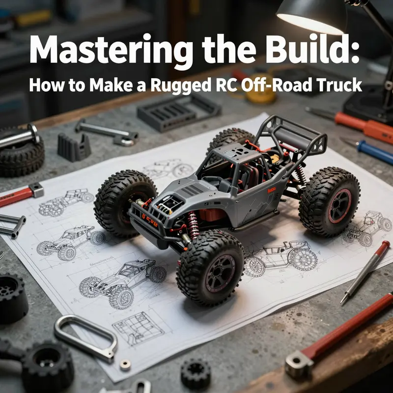 Blueprints and design elements forming the foundation of a durable RC off-road truck build.