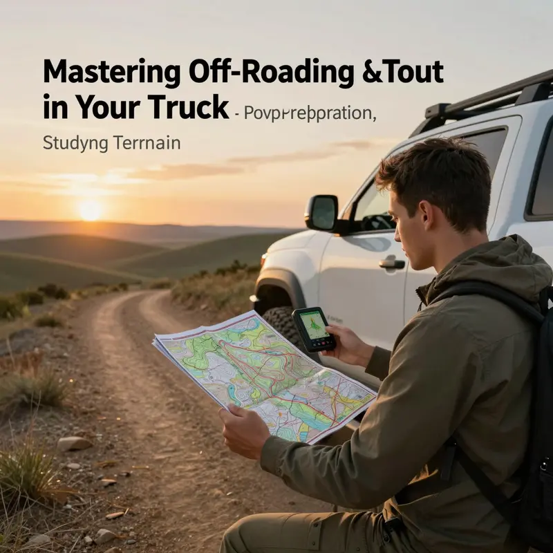 An off-road truck tackling rocky ground, highlighting key vehicle features like ground clearance and suspension.