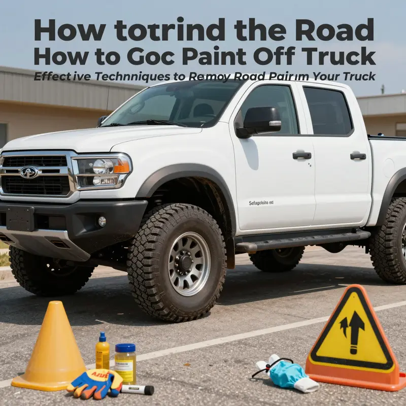 An off-road enthusiast cleaning fresh road paint from their truck with soapy water.