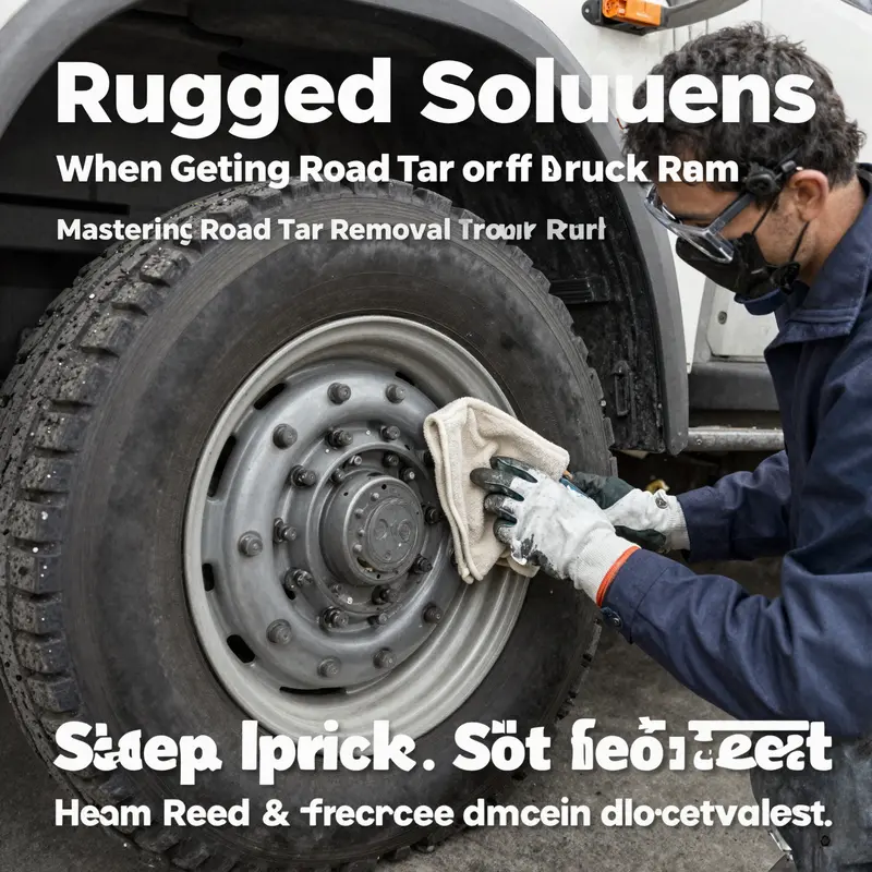 An off-road truck rim demonstrating the battle with road tar after an adventurous ride.