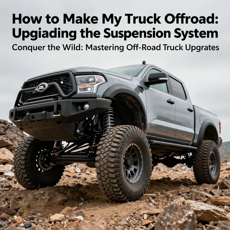 A truck showcasing its new suspension system, ready to tackle rough terrains.