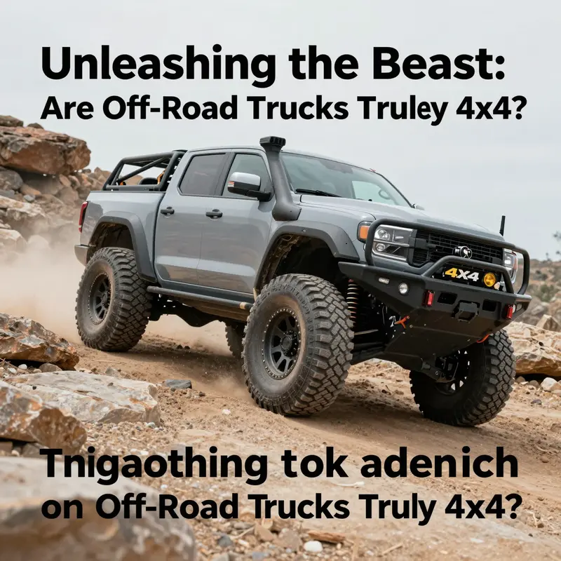 Off-road truck demonstrating its 4×4 system’s prowess on muddy terrain.