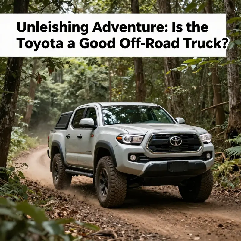 A Toyota Tacoma journeying through a lush forest trail, portraying its capability and adventurous essence.