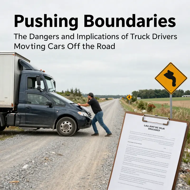 Exploring the legalities surrounding truck drivers pushing vehicles off roads.