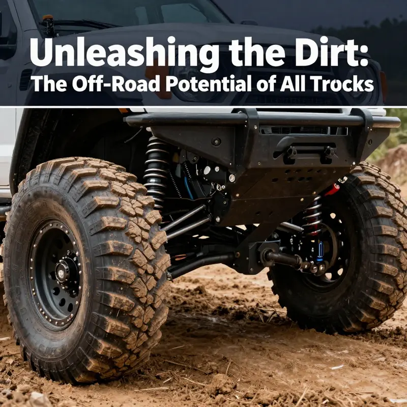 Trucks of various types designed for both on-road and off-road capabilities.