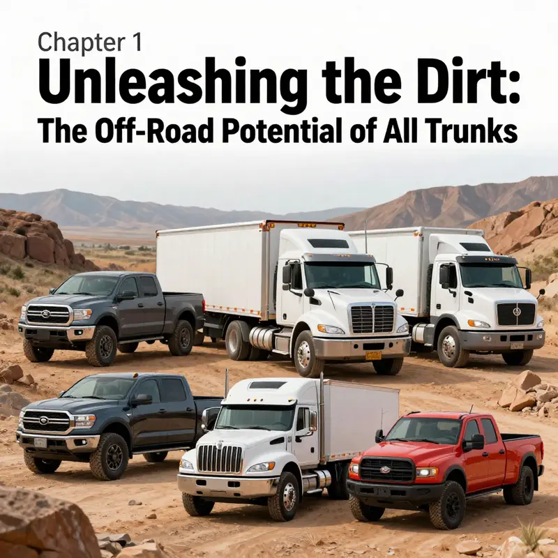 Trucks of various types designed for both on-road and off-road capabilities.