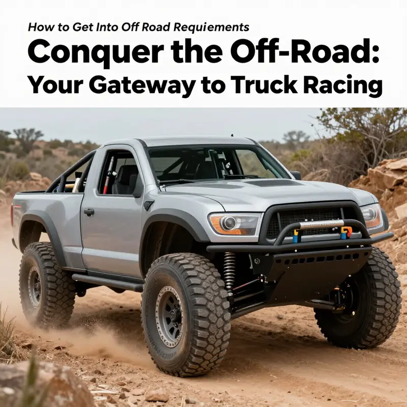 A determined racer prepares, embodying the essence of personal qualifications necessary for off-road truck racing.