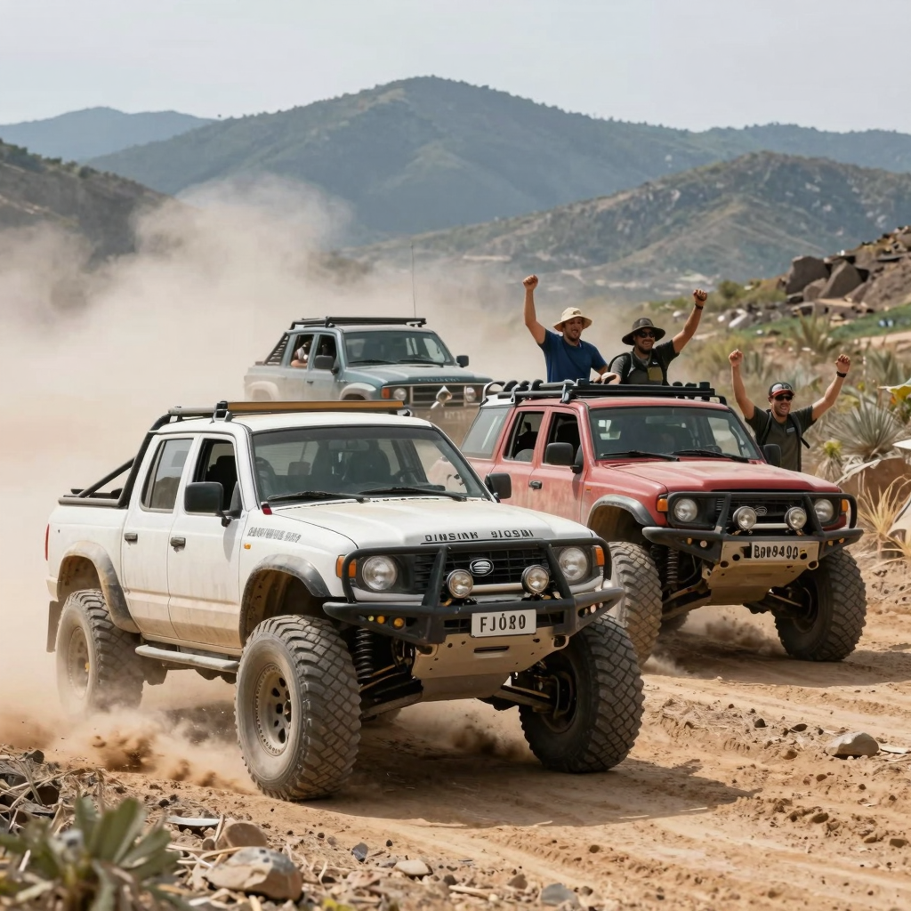 An exhilarating off-roading adventure scene