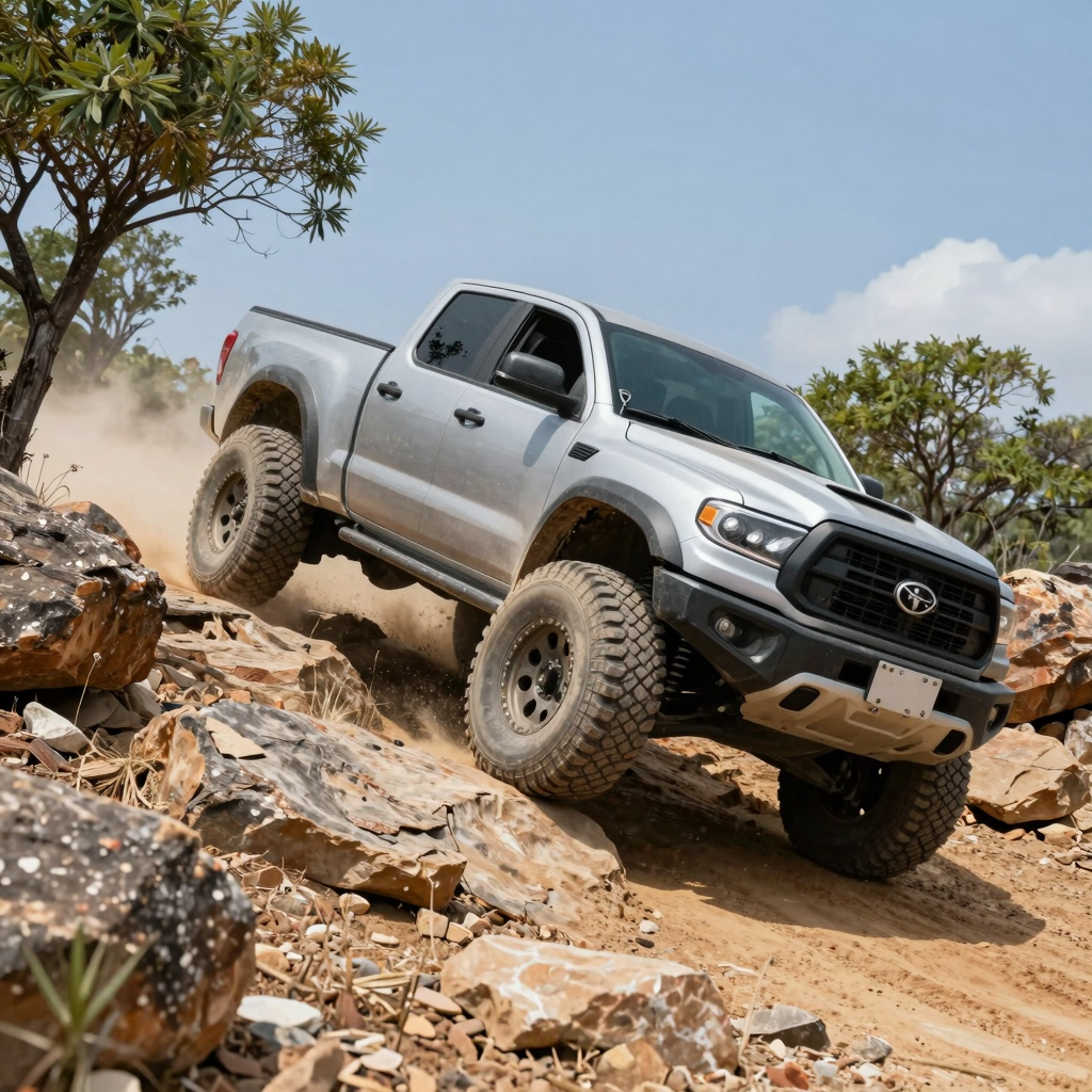 Rugged truck off-roading
