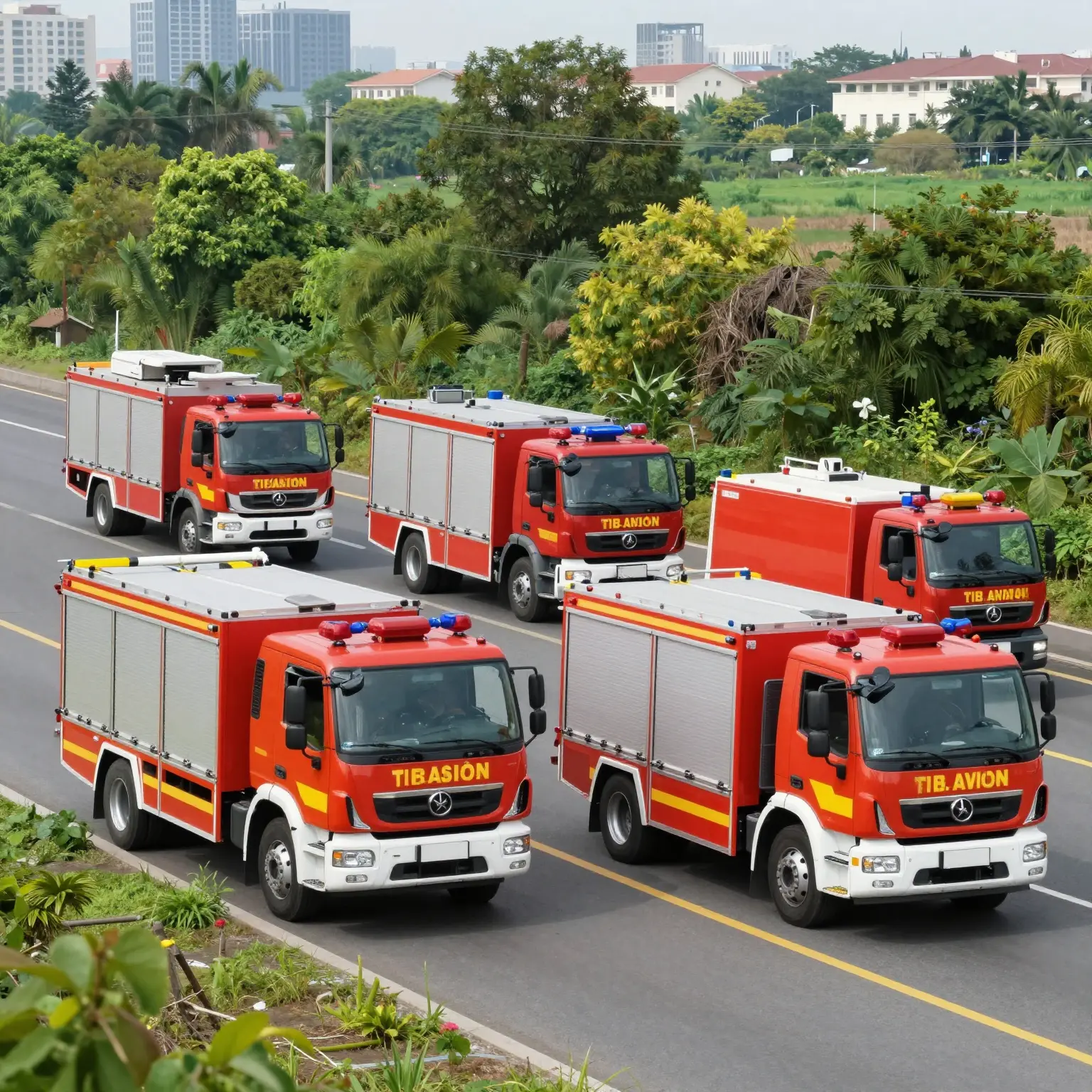 Demonstration of Rescue Trucks in Action