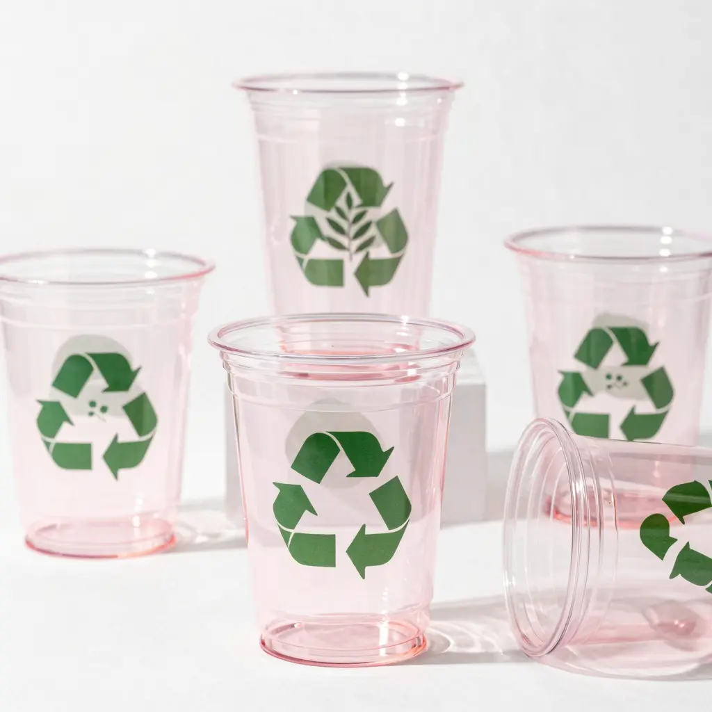 Eco-Friendly Light Pink Clear Plastic Cups