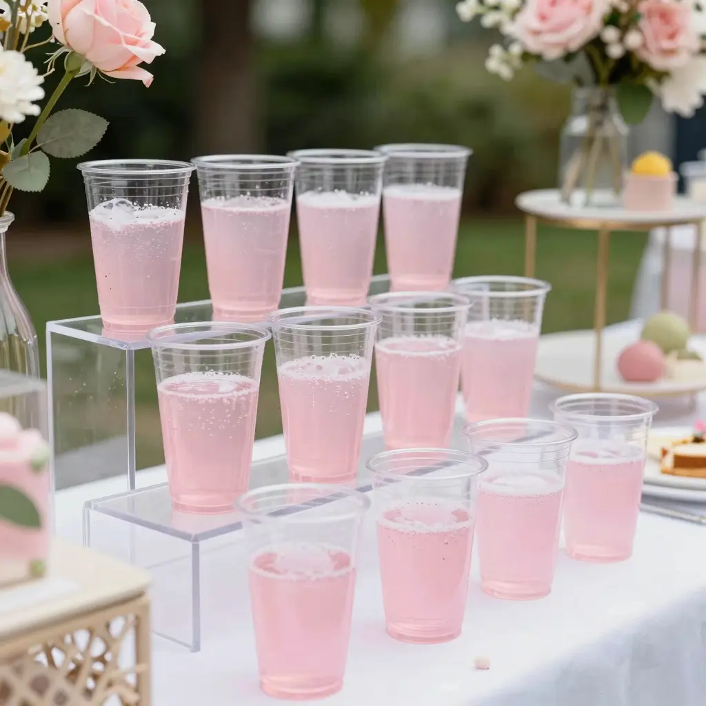 Light Pink Clear Plastic Cups