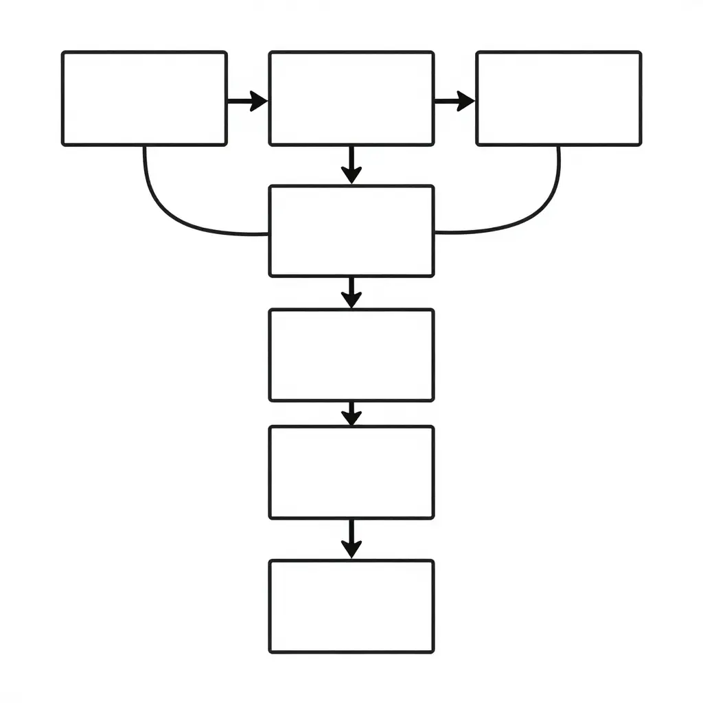 A minimalist two-dimensional flowchart with six plain rectangular boxes connected by directional arrows in a linear sequence on a plain white background, serving as a visual process map for a fairing pre-installation fitment check.